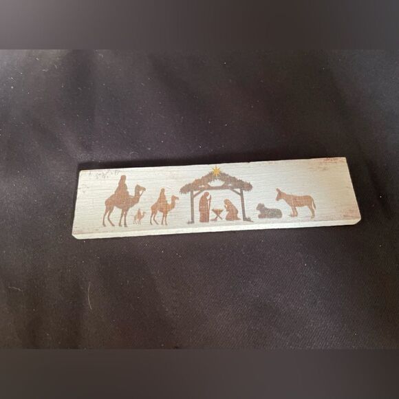🎄❤️🎄 Peace on Earth & Nativity Scene Christmas Wooden Magnet Signs Set of 2 E… - Picture 4 of 7